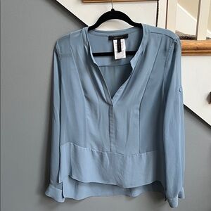 BCBGMaxAzria Sky Blue V-Neck Blouse